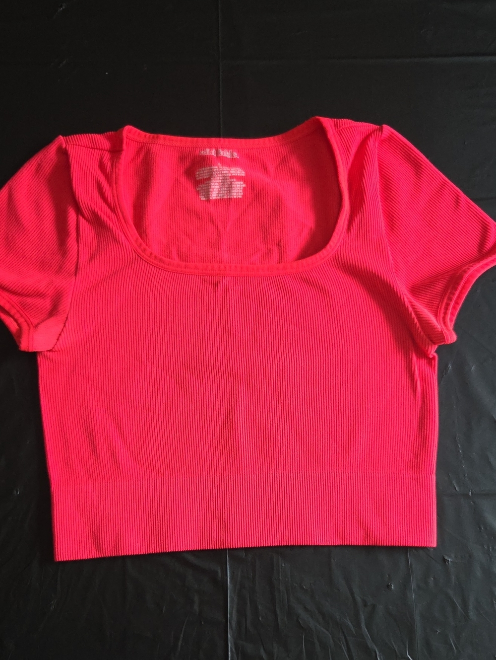 wild fable Hot Pink Ribbed Scoop Crop Top